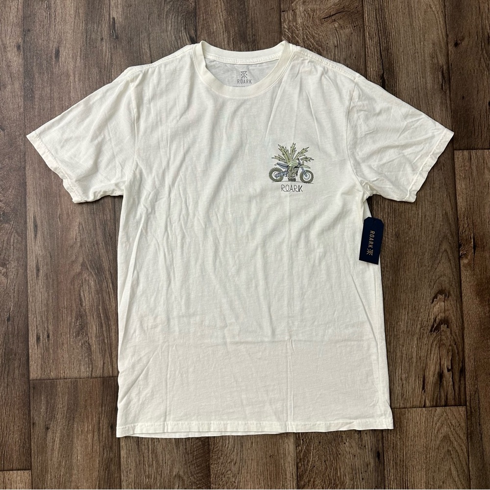 ROARK Welcome To New Zealand Guideworks T-Shirt TIKI TOUR Men’s Size M Off White